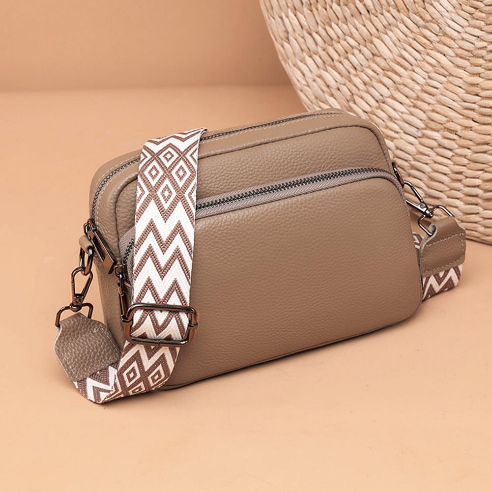 Genuine Leather Ladies Handbags Fashion Women Handbags Portable Solid Color Adjustable Strap Simple Casual for Weekend Vacation