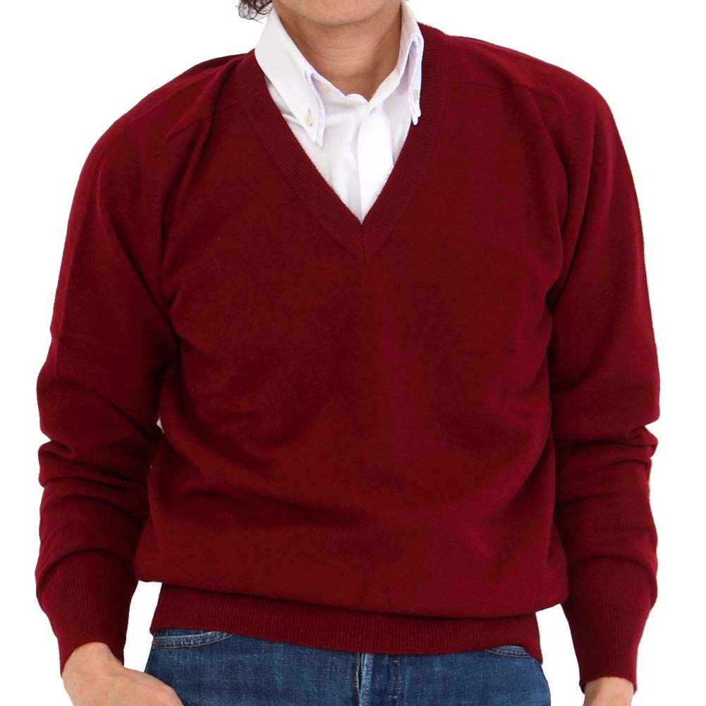 

Большой кашемировый свитер с V-образным вырезом [Гоби] 100%, цвет бургунди, размер