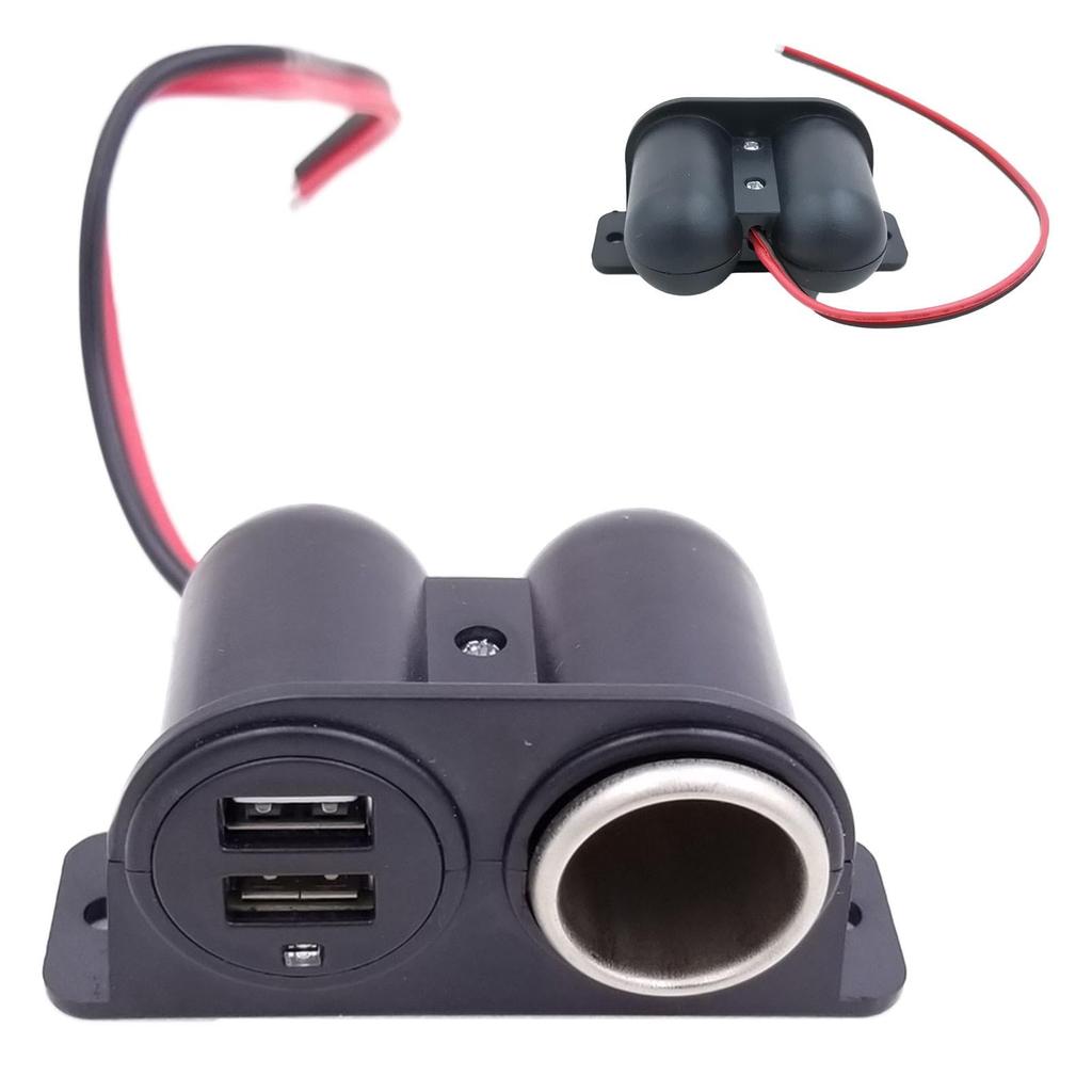 Bilsplitter, 2-uttags Biladapter - /24V Biluttagsdelare Laddare Strömadapter