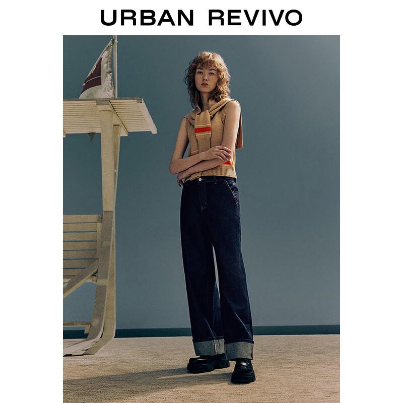 

Женский полосатый вязаный жилет-шаль из искусственного меха UR XS