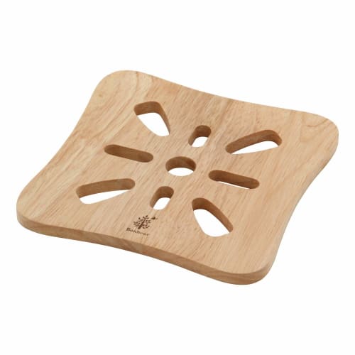 Fujiboeki Bonheur Trivet, Natural Square, 17cm X 17cm X 1cm, Made of Natural Wood, 22645