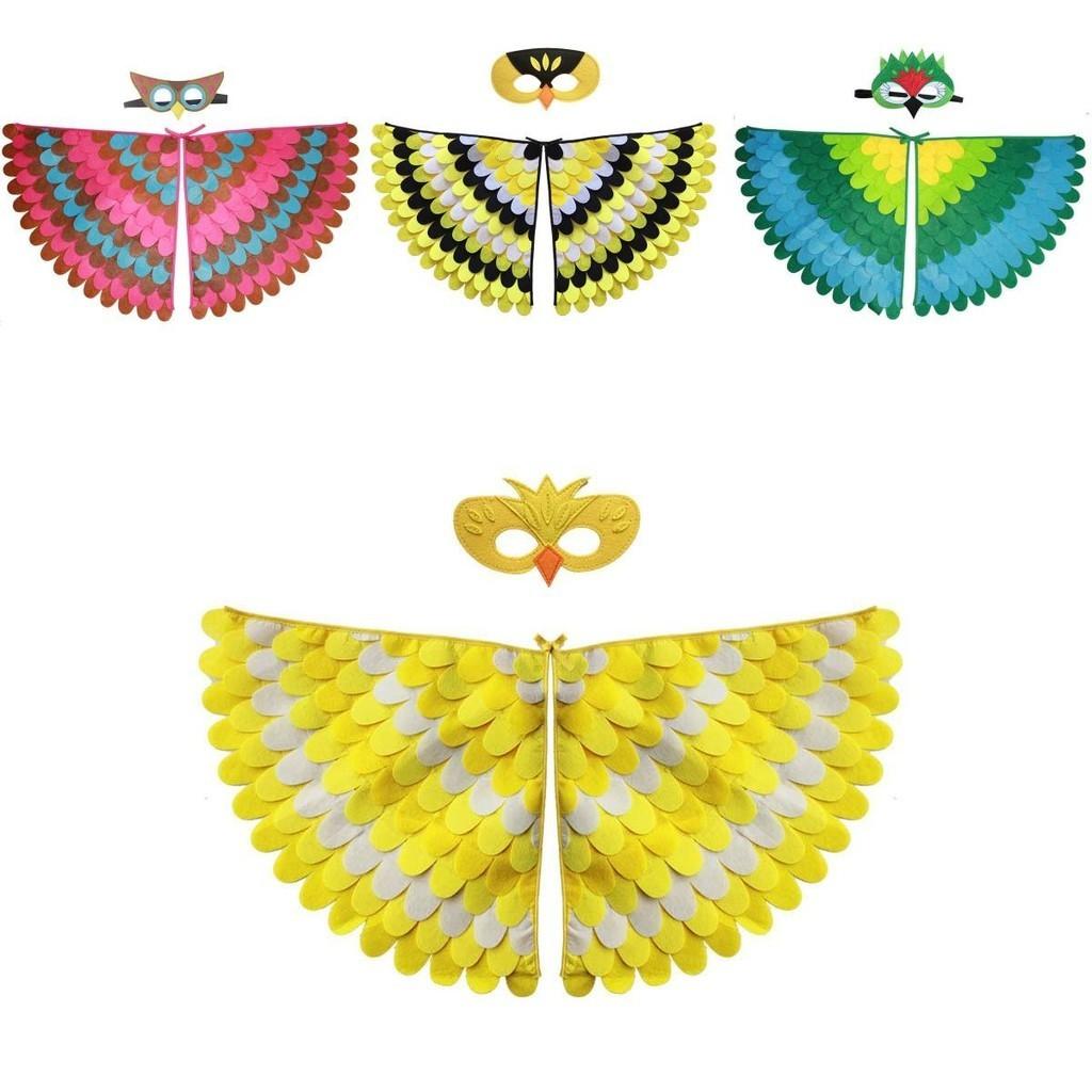 Bunte Filzpfauenflügel Mit Maske Ideal Für Halloween Und Kostümpartys