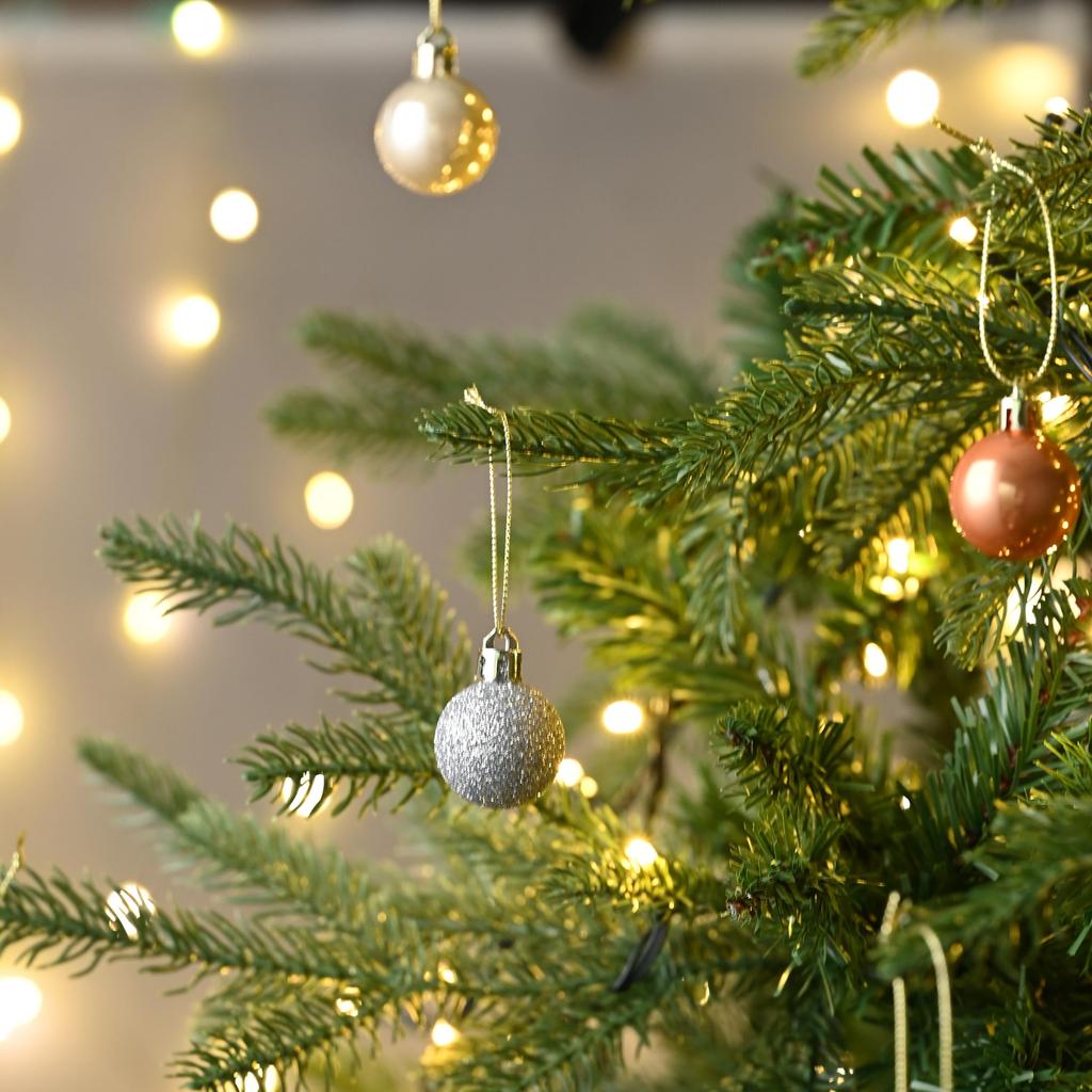 Valery Madelyn Christmas Tree Ball Set of Gold and Forest Stylish European and Nordic Style Ornaments, 3cm, 49, Copper, Design, Decorations,