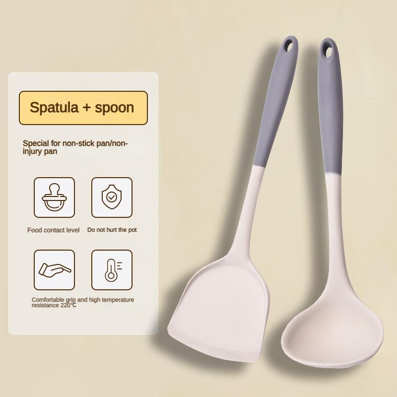 1/2/3/4set Grey white silicone spatula soup spoon set non-stick pan cooking tools kitchen cooking kit