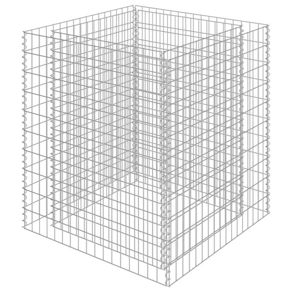 Vidaxl Podwyższona Donica Gabionowa, Galwanizowana Stal, 90X90X100 Cm
