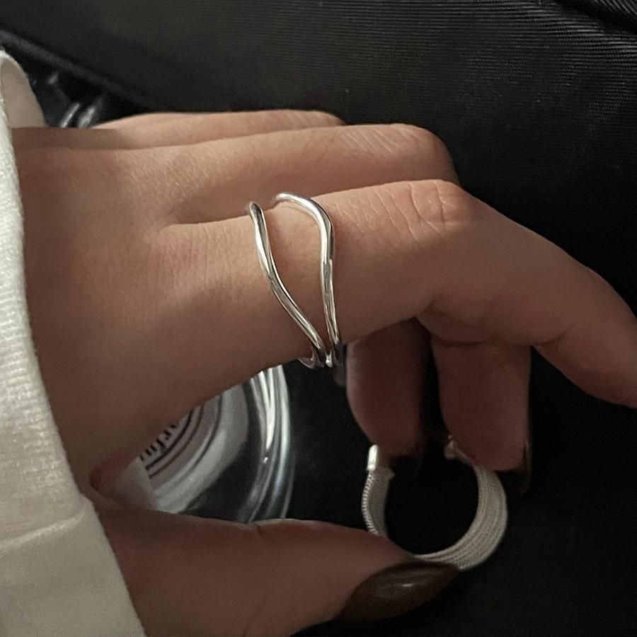 Layered super multi-layer line strands stacked ring exaggerated ins wind ring index finger ring