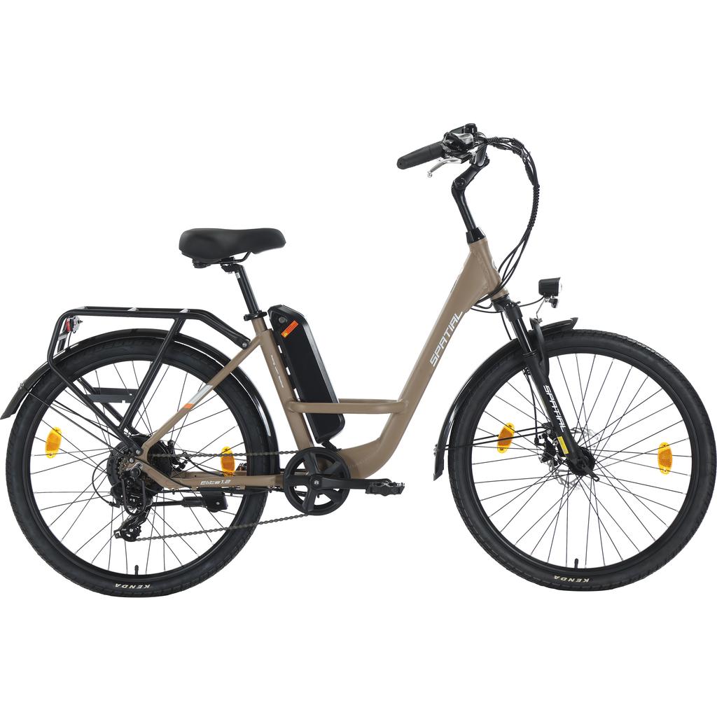 Spatial Elite Women’ Electric Bike With TowSeat 250W Motor 36V13AH Battery 26 Inch Road Tires Multi Terrain Electric Bike Outdoor Riding E-Bike