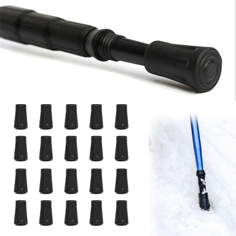 20pcs Outdoor Camp Hikes Protectors Caps Tip Rubber Trekking Poles Rubber Pad for Walking Poles