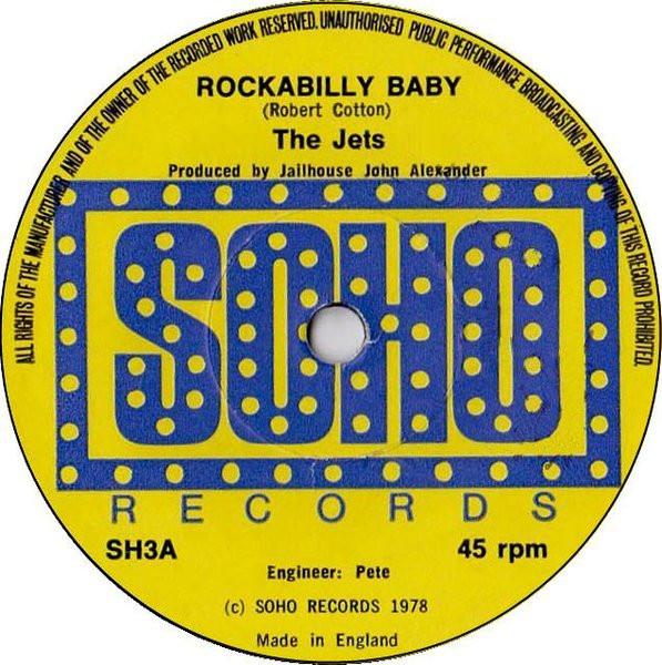 

7inch Record JETS - Rockabilly Baby SH3 Soho Records 1978 UK Rock Used