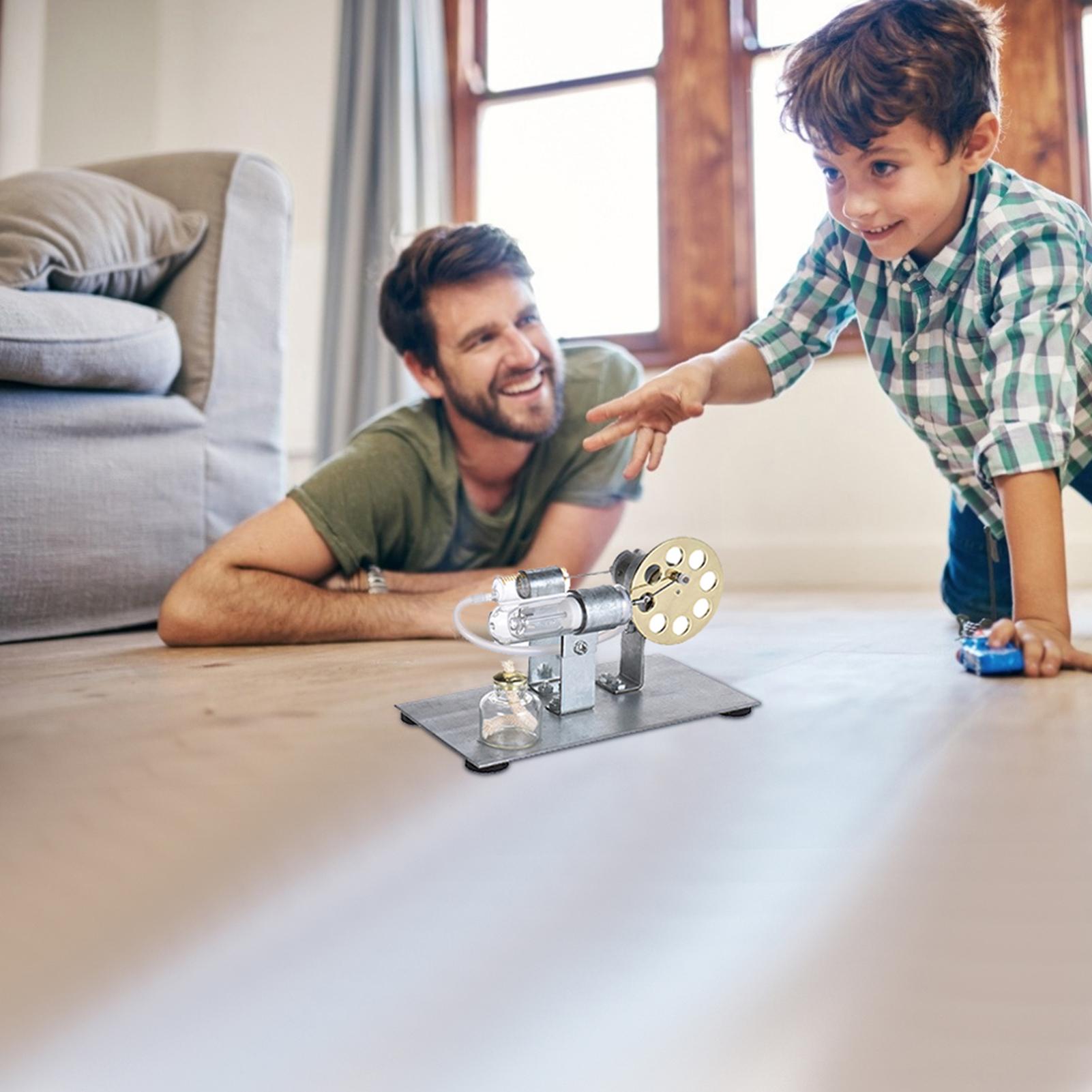 

Mini Hot Air Stirling Engine Motor Model Stream Power Physics Experiment Educational Toy