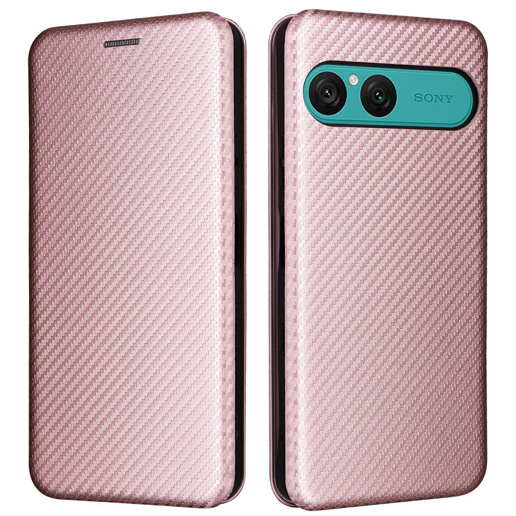 For Sony Xperia 10 VII Case Carbon Fiber Texture Drop-Proof PU Leather Phone Cover
