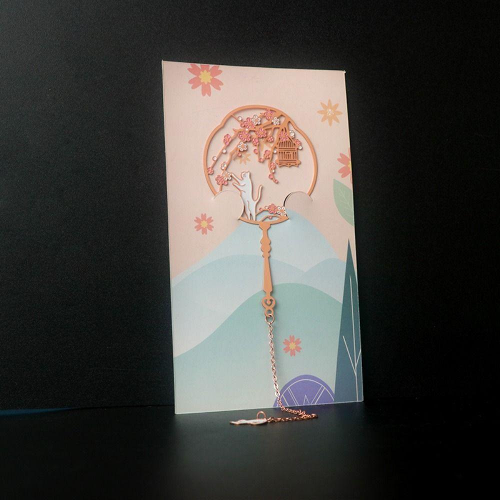 Lover Rabbit Chinese Style Metal Bookmark Tassel Pendant Bookmark Reading Bookmark Book Page Marker