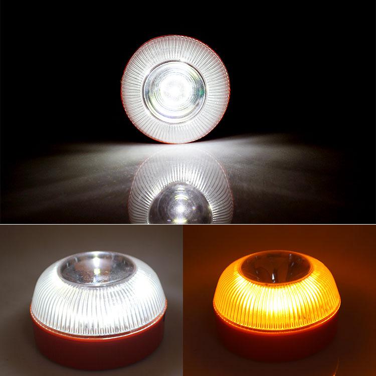 V16 LED Notfall-Taschenlampe mit Weißem/Gelbem Warnlicht, Auto-Verkehrssignal, Batteriebetrieben, Starke Magnetische Basis