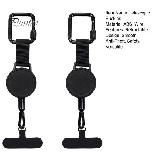 Anti-Theft Phone Tether with Belt Clip Retractable Steel Line Universal Locking Carabiner Prevent Drops Phone Leash for Travel Hiking