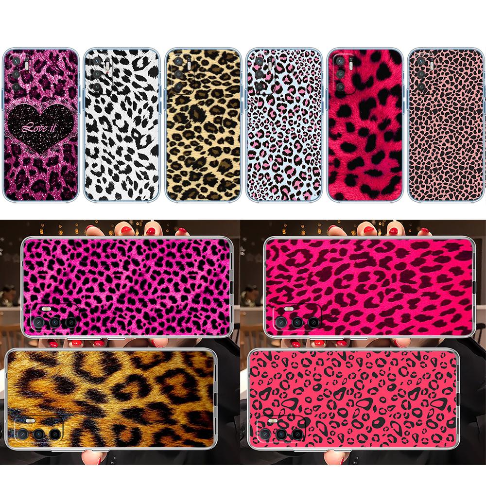 PP51 Pink Leopard Soft Shell Transparent Phone Case for Motorola Moto G7 G8 G9 G84 G85 G73 G24 G15 Z2 Play Power Plus