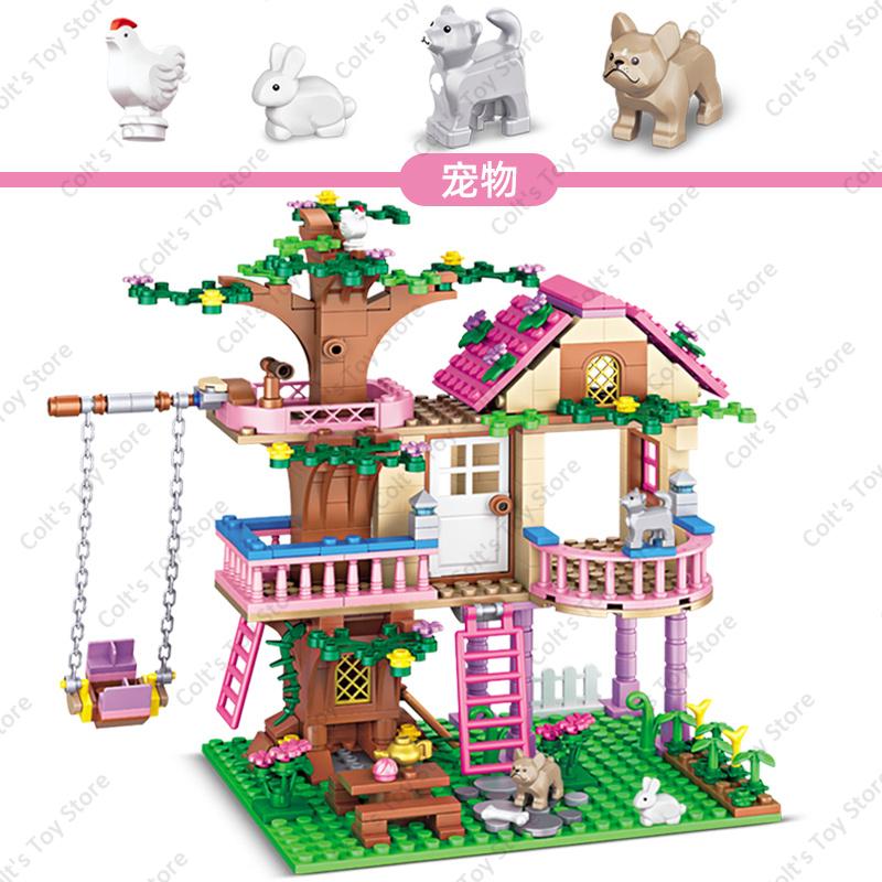 Albero Amicizia per Ragazze Casa sull'Albero Blocchi da Costruzione Villa Castello Modello Bambola Figura Ragazza Giocattolo Vendita all'Ingrosso e al Dettaglio Mattoncini Compatibili Regalo