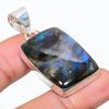 Labradorite Gemstone Handmade 925 Steling Silver Jewelry Pendant 1.69" GK-4596