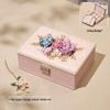 Exquisite High-End Floral Jewelry Box - Luxurious Ornament Storage for Birthday Gifts