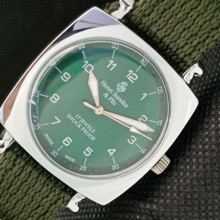 

ВОССТАНОВЛЕННЫЕ ВИНТАЖНЫЕ МУЖСКИЕ НАРУЧНЫЕ ЧАСЫ HENRI SANDOZ & FILS SWISS a416418-2 Sku622a-a416418