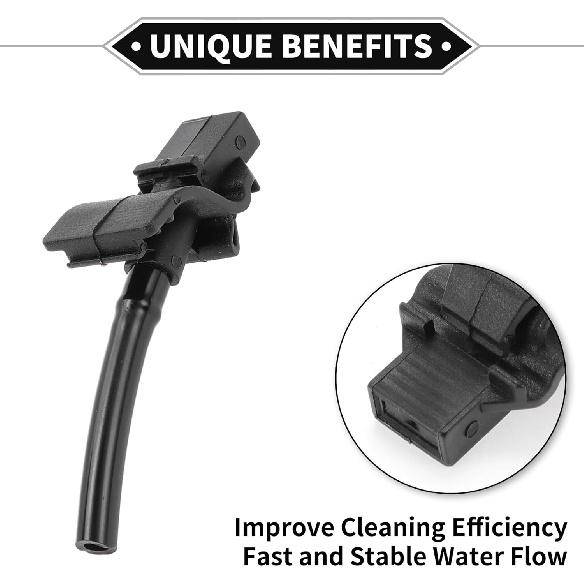 2 Pcs Windshield Washer Nozzle Compatible for Ford for Ranger 2014-2023, ABS Black Front Windshield Spray Nozzles Wiper Spray Washer Jet