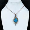 Turquoise 999 Copper Wire Wrapped Pendant, Handmade Gemstone Jewelry Pendant Gift For Birthday