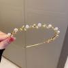 Wedding Bride Headwear Leaf Headband Korean Style Headwear Girl Thin Hair Hoop Rhinestone Hair Band