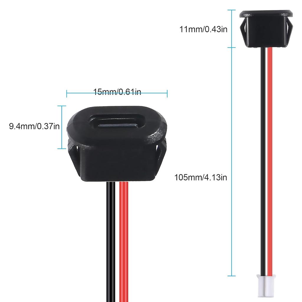 5/10/15PCS Type-C Female Chassis Connector with Terminal 2Pin USB Connectors Type-C Female Chassis Direct Crimp Jack Female