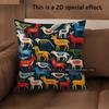 2D Boho Folk Animal Embroidery Style Throw Pillow Covers Pattern Cushion Cover Suitable For Sofa Bedroom Car Pillow Cover