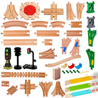 Tutti i Tipi di Accessori per Binari in Legno Faggio Connettore per Binari del Treno Ferroviario Giocattoli Adatti a Tutte le Marche Giocattoli Binari in Legno per Bambini