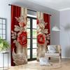 Set Of 2 Elegant Swan Floral Curtains Bedroom Office Living Room Decor Curtain For Great Made Polyester With Rod Pocket