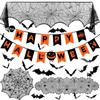 Halloween Tablecloth 64-piece Set Decorations Garland Table Runner Spider Web Bat