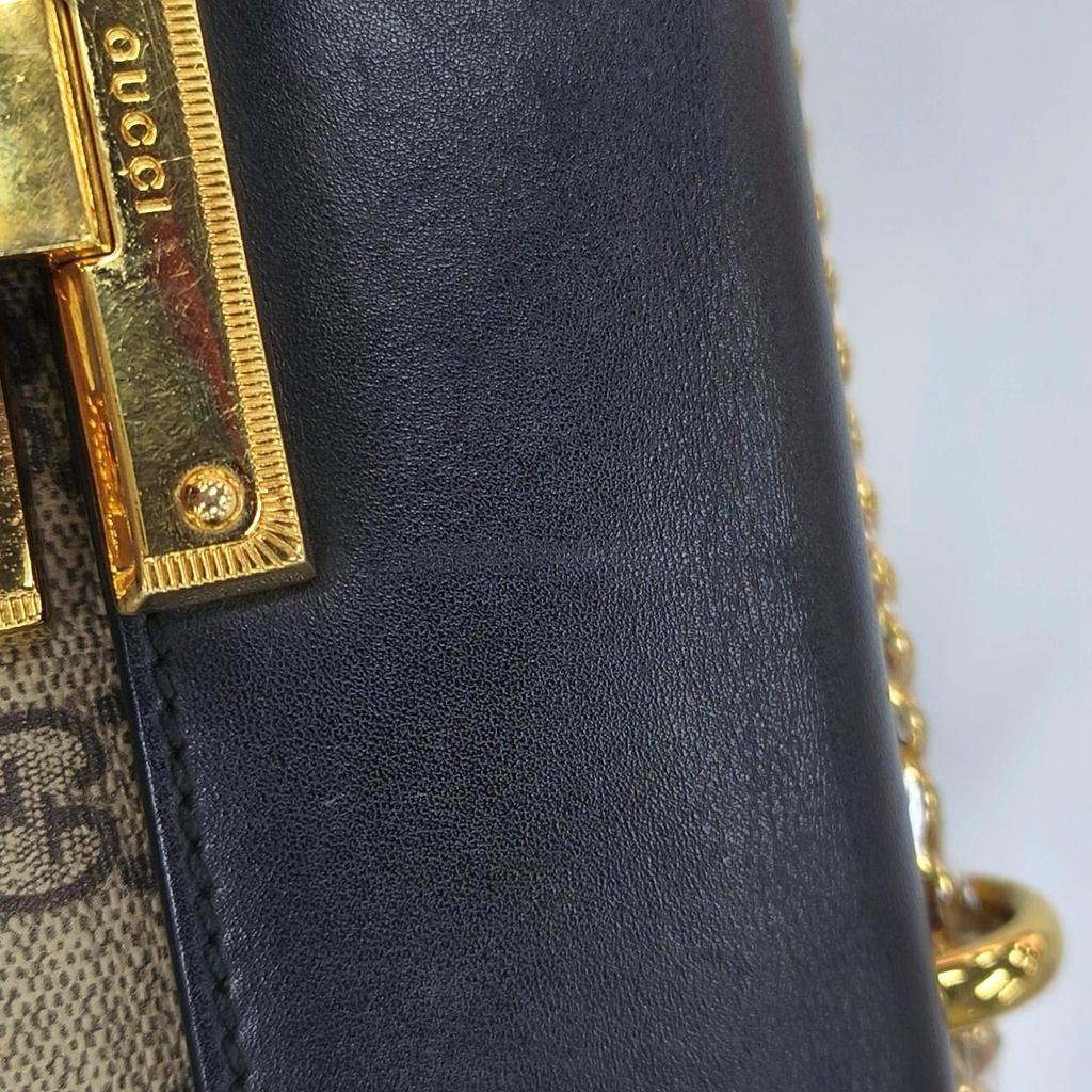 [Pre-Owned] Padlock Moonlight Treasure Box Series Metal Lock Logo Canvas And Leather Crossbody Bag Small - Very Good #1IYDNVP