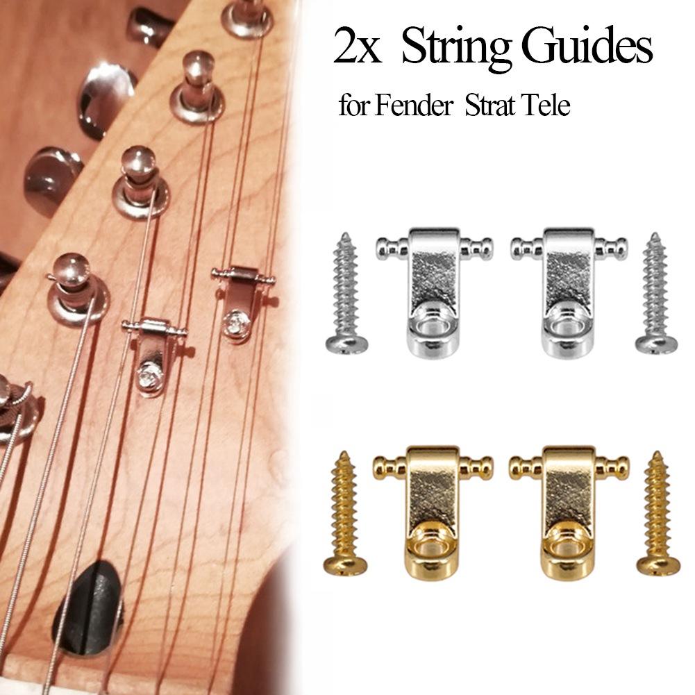 2 Electric Guitar Clasp String Holder for Fenders Strat Tele ST TL Silver/Gold