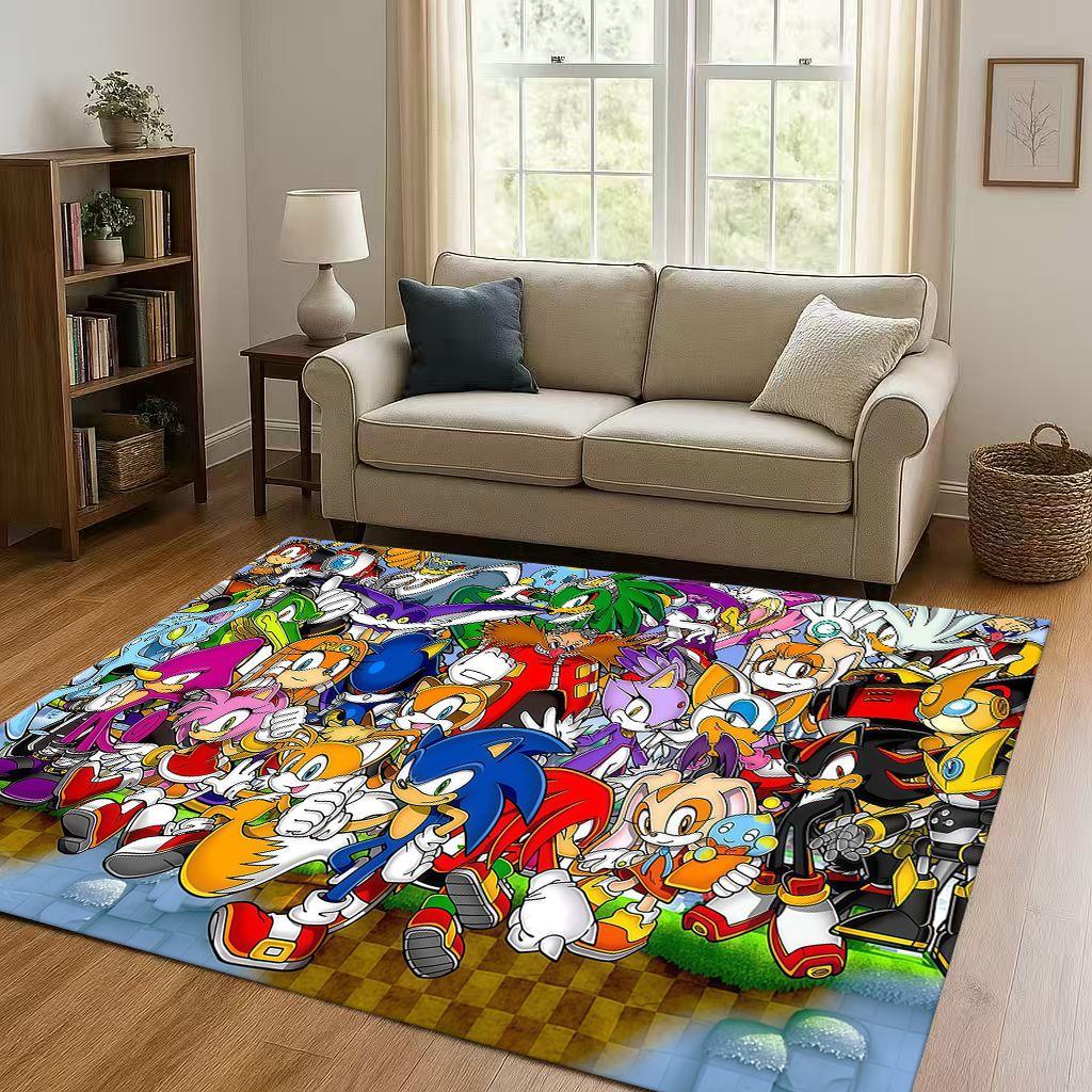 3D S-Sonics Cartoon Living Room Non-Slip Area Rug Soft Carpet for Bedroom Playroom and Sofa , Easy Clean Home Decor Doormat