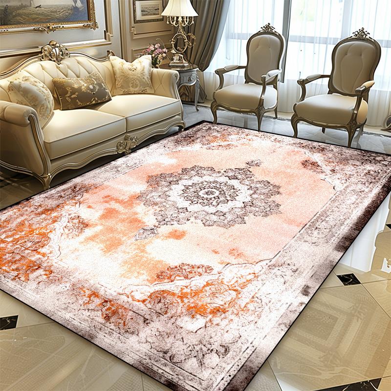 Retro Persian Classical Carpet Living Room Printing Decoration Home Sofa Non-slip Large Rugs Bedroom Short Velvet Soft Floor Mat