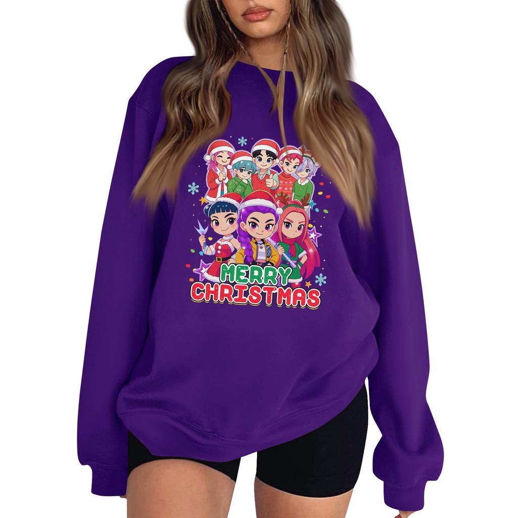 Women's Fashion Long-Sleeve Pullover Sweatshirt With Fun Movie-Themed Print
