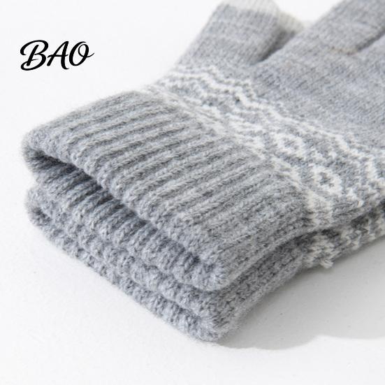 Sensitive Touchscreen Fingertips Gloves for Smartphone Thermal Knit Gloves, Thickened Velvet Lining And Elastic Ribbed Cuffs Comfortable Winter