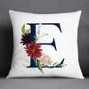 Flower Letter Pattern Decorative Pillowcase Square Home Office Cushion Cover