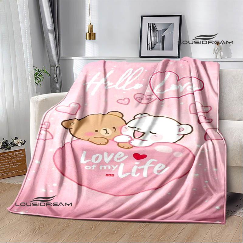 Cute cartoon bear Printed blankets picnic blanket Warm Flannel blankets Soft and comfortable blanket bed linings Birthday Gift