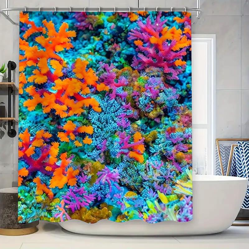 

Vibrant Underwater World Shower Curtain 3D Printed Fabric Waterproof Bath Decoration In Multiple Sizes For Home Bathroom W60H190(CM)-1 Pcs