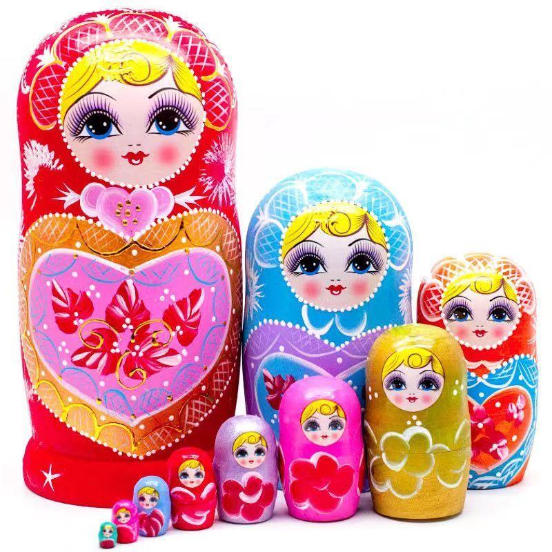 

Лаковая матрешка из липы, праздничный подарок, украшения для дома, 10 слоев