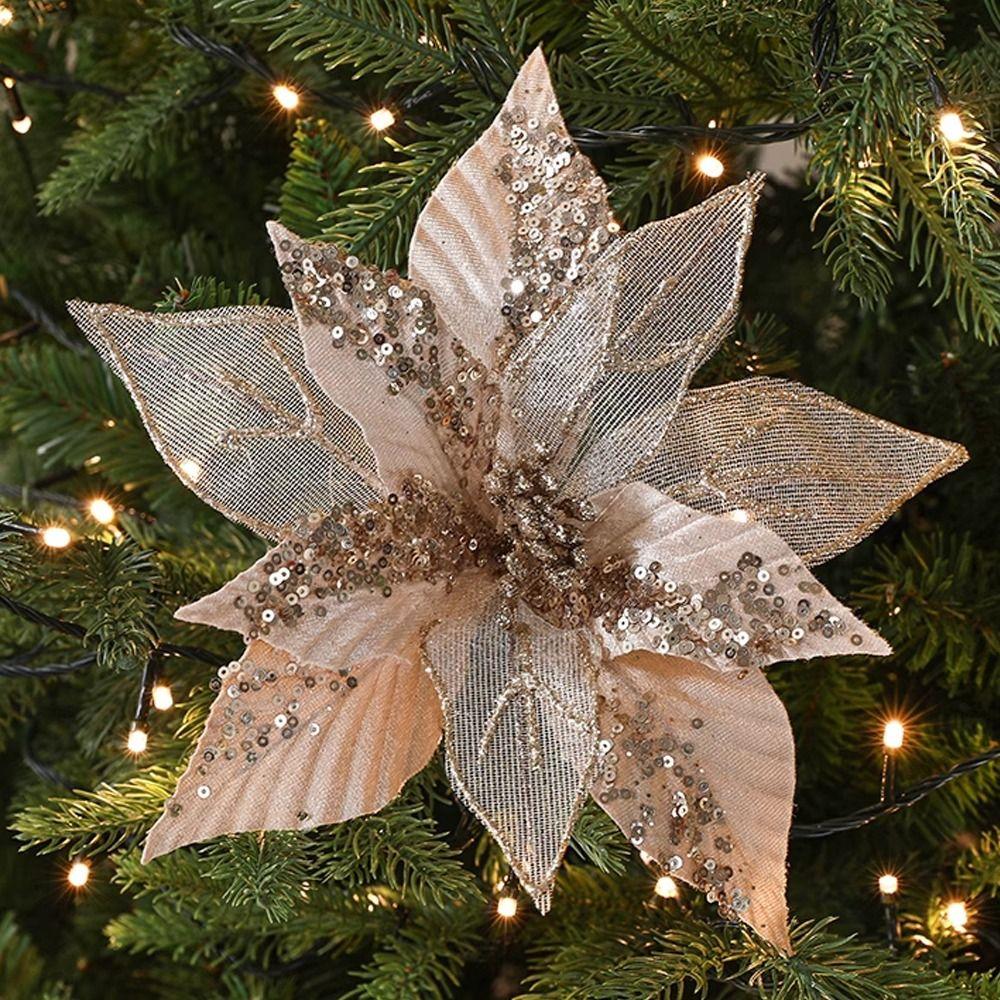 Hanging Christmas Flower Simulation Christmas Tree Decorations  New Year Decor