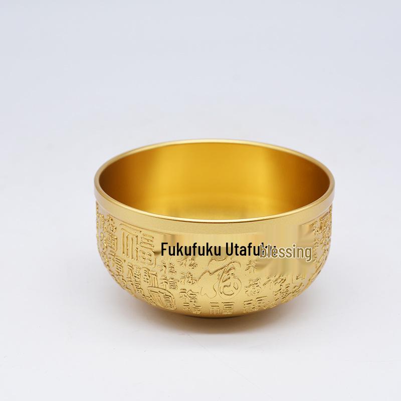Hongda Brass Dragon & Phoenix Auspicious Copper Coin Bowl - Creative Home Ornament Gift