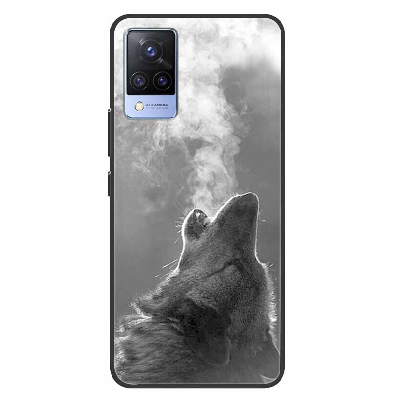 For Vivo S9 V21 V21e Case Black Silicone Back Cover Case For Vivo V21 S9 V21e Phone Cases Cover V 21 e S 9 Funda Coque Cartoon