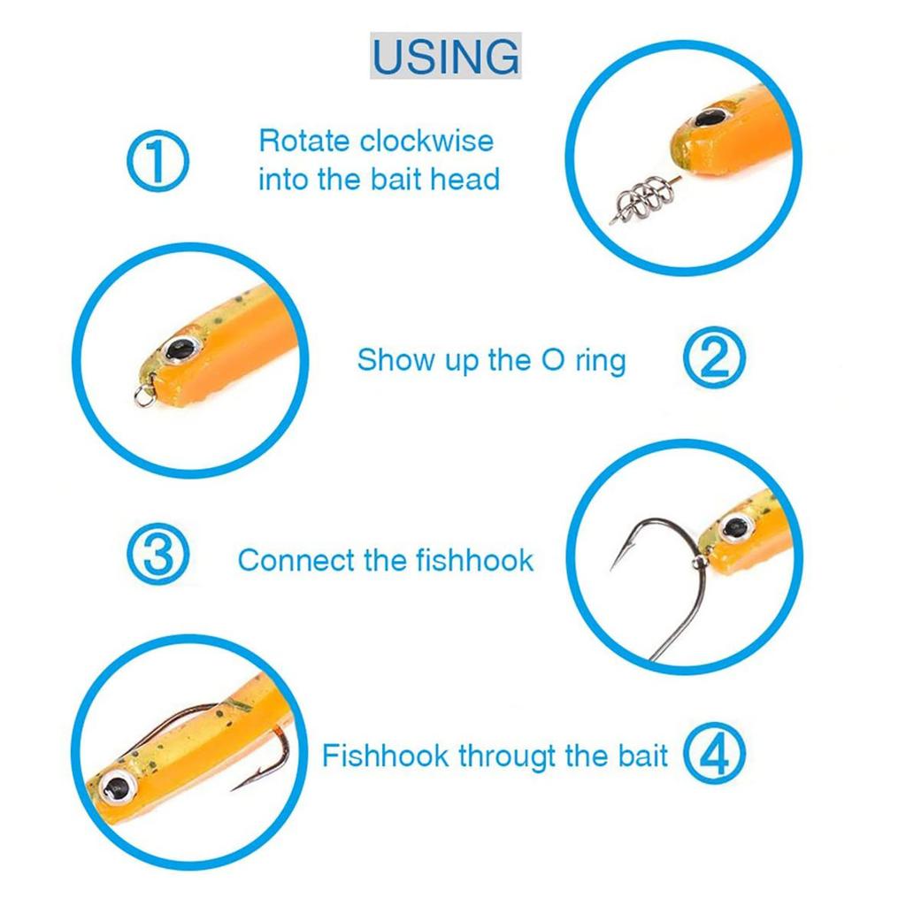 50pcs Spring Lock Pin Crank Hook Fishing Connector Stainless Steel Swivels Snap Soft Bait Fishing Tackle Accessories