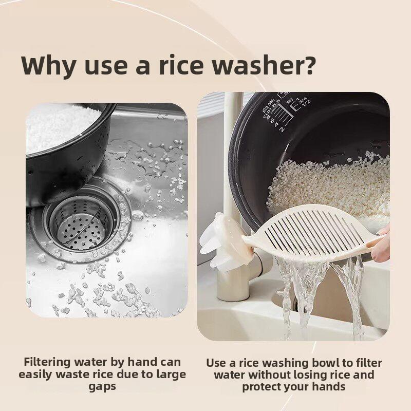 Milling Machine with Anti-freezing Hand Protection, Fast Rice Washing and Draining, Water-proof Plate Filter Screen No Rice Leakage, Kitchen Appliance