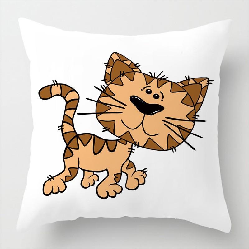 Cartoon Gift Pillow Sofa Bay Window Linen Cushion Cover