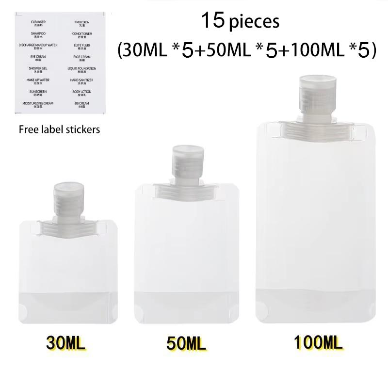 Travel Bottles Empty Squeeze Bag Refillable Lotion Dispenser Bag Shampoo Toiletries Liquid Cosmetic Container Storage Pouch