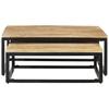2 Piece Mango Solid Wood Nesting Tables