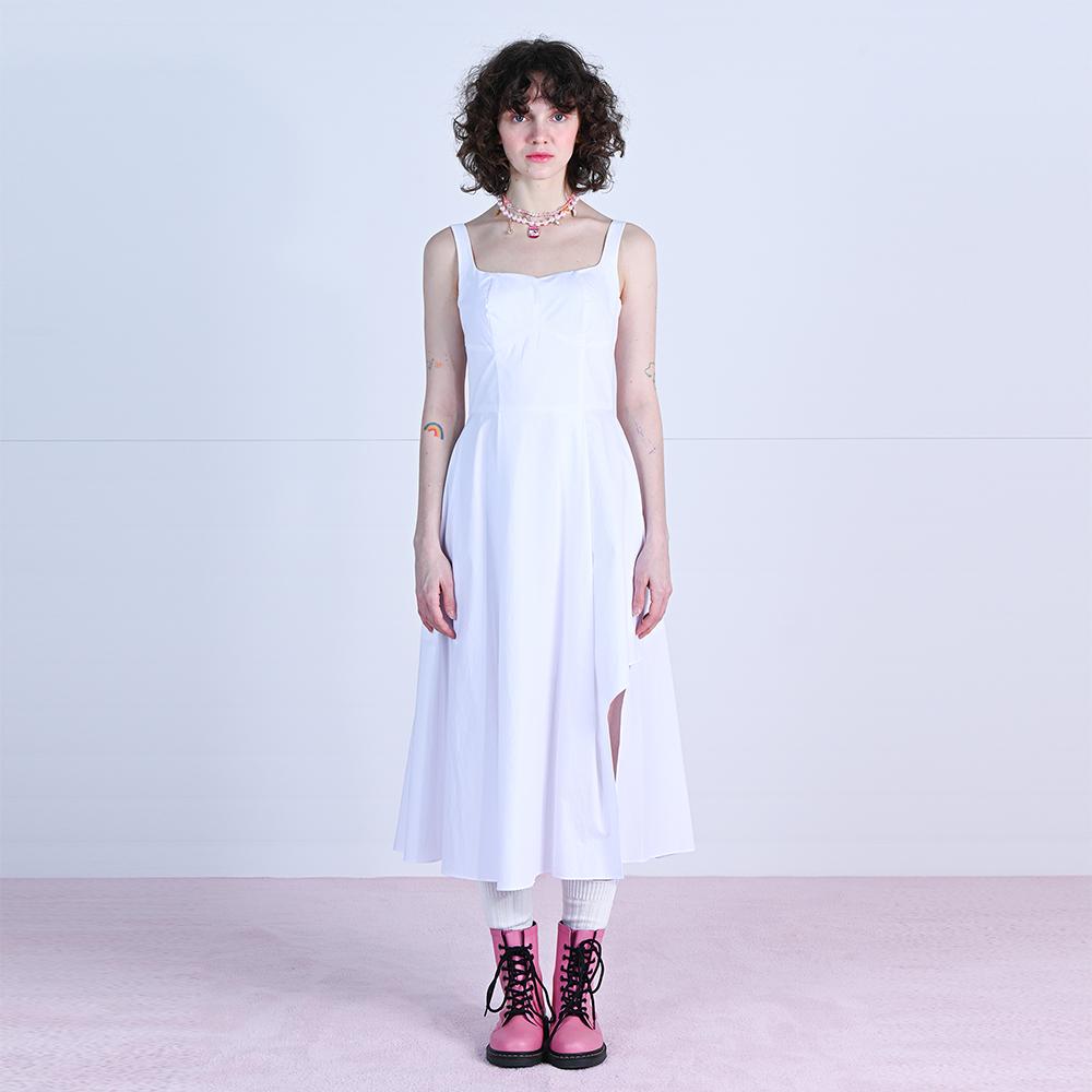 Wove Moment Asymmetrical Drape Maxi Dress White Wbcsop006Wh